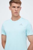 Бігова футболка adidas Performance Own the Run колір бірюзовий з принтом