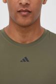 Тренувальна футболка adidas Performance Techfit колір зелений однотонна