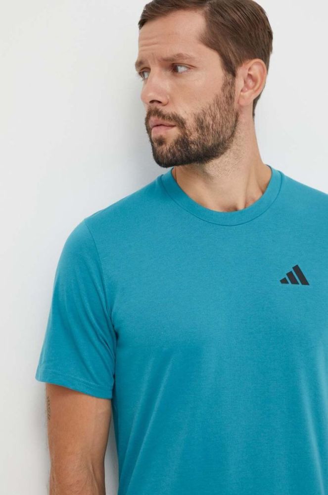 Тренувальна футболка adidas Performance Train Essentials колір зелений однотонна фото 4