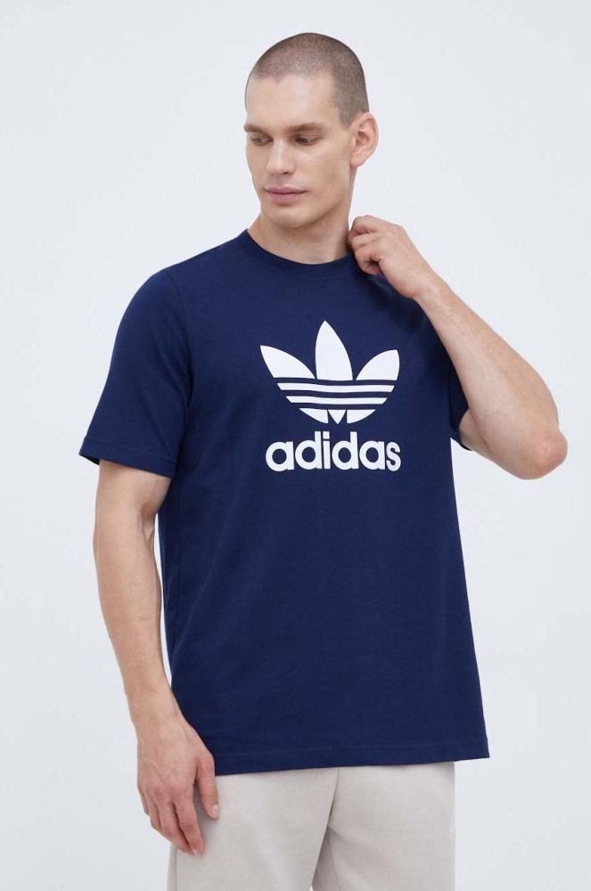 Бавовняна футболка adidas Originals колір синій з принтом (3501827)