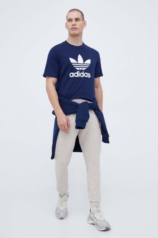 Бавовняна футболка adidas Originals колір синій з принтом (3501827) фото 2