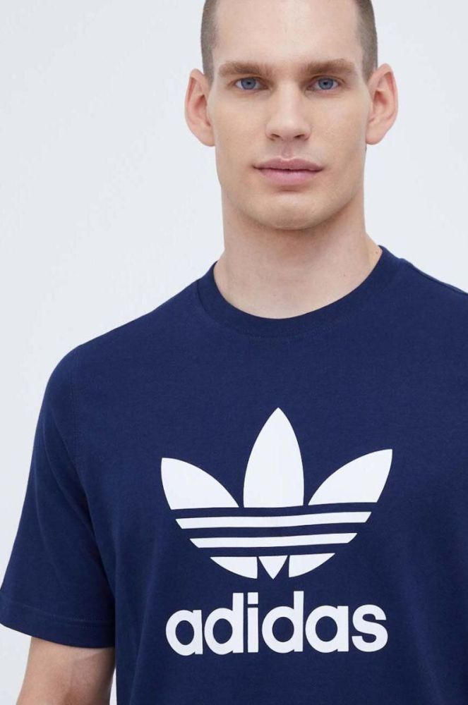 Бавовняна футболка adidas Originals колір синій з принтом (3501827) фото 4