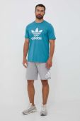 Бавовняна футболка adidas Originals колір бірюзовий з принтом