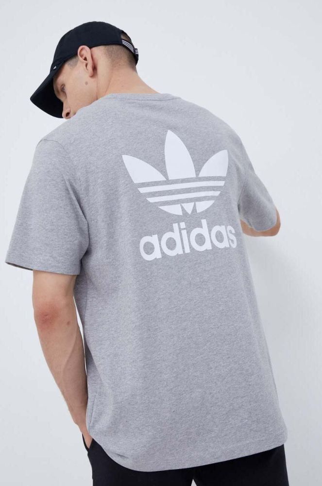 Бавовняна футболка adidas Originals колір сірий з аплікацією (3501831)