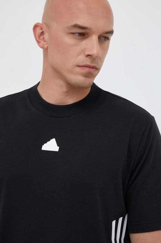 Бавовняна футболка adidas колір чорний з принтом (3363604) фото 4