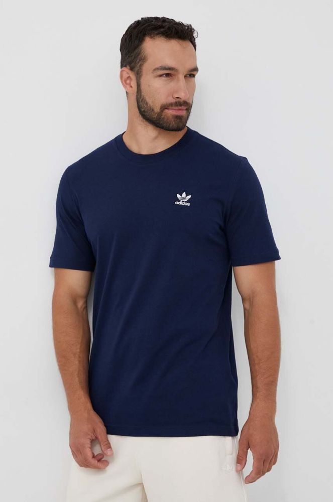 Бавовняна футболка adidas Originals з аплікацією колір блакитний (3360857)