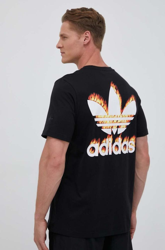 Бавовняна футболка adidas Originals колір чорний з принтом (3354648)