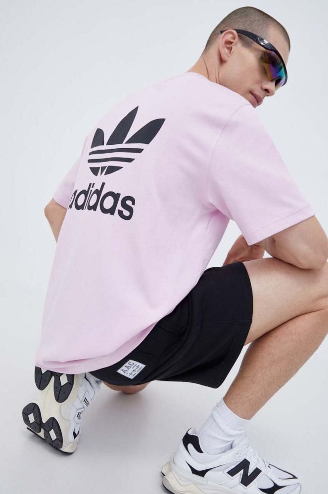 Бавовняна футболка adidas Originals колір рожевий з аплікацією