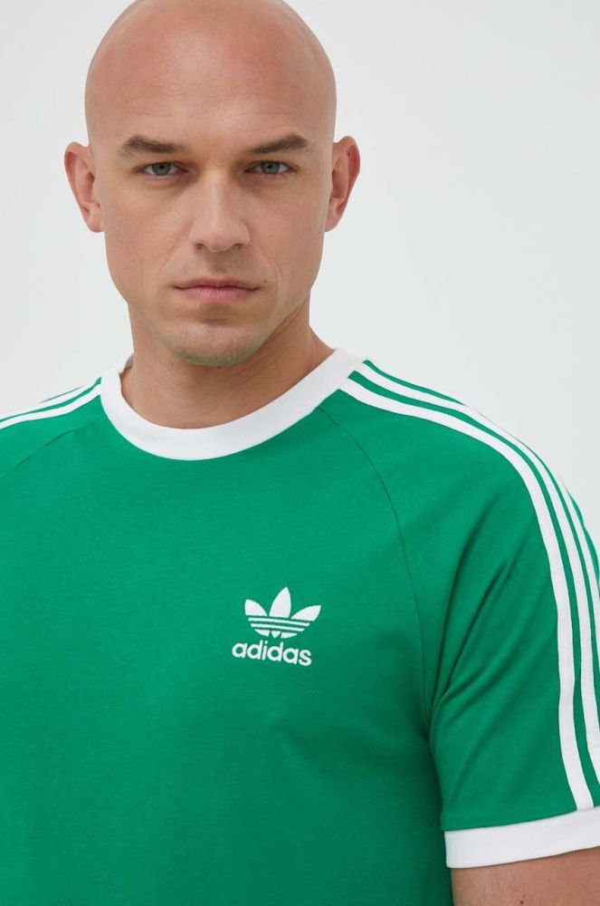 Бавовняна футболка adidas Originals колір зелений з принтом (3363627)
