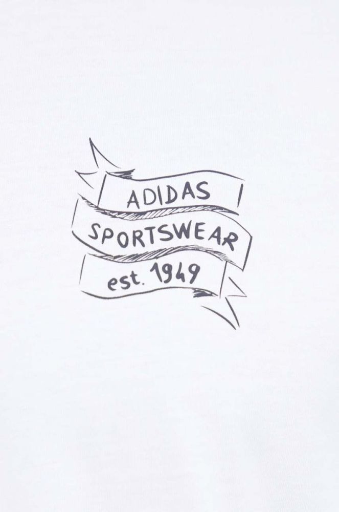 Бавовняна футболка adidas колір білий з принтом (3508670) фото 5