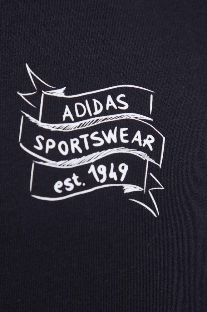 Бавовняна футболка adidas колір чорний з принтом (3493949) фото 5