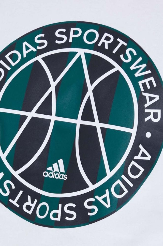 Бавовняна футболка adidas колір білий з принтом (3538960) фото 5