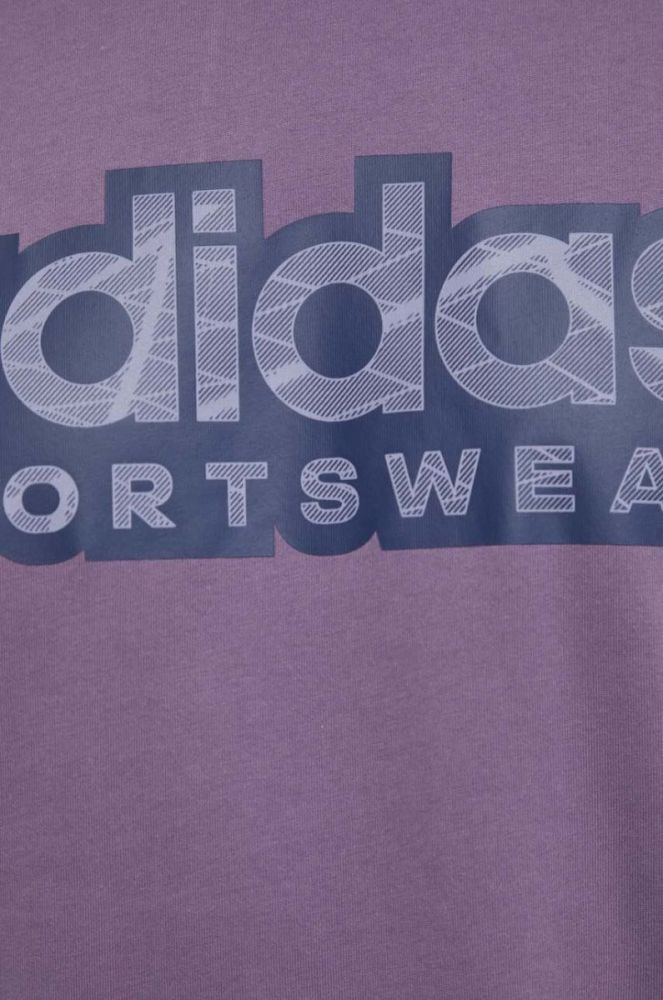 Бавовняна футболка adidas чоловічий колір фіолетовий з принтом фото 5