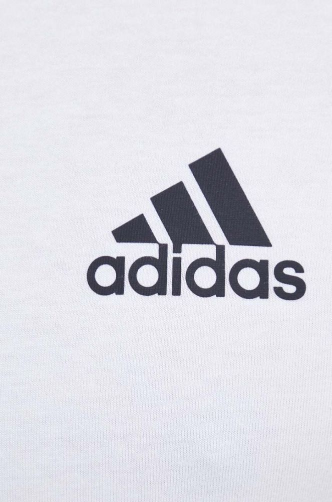 Бавовняна футболка adidas чоловічий колір білий з принтом фото 5