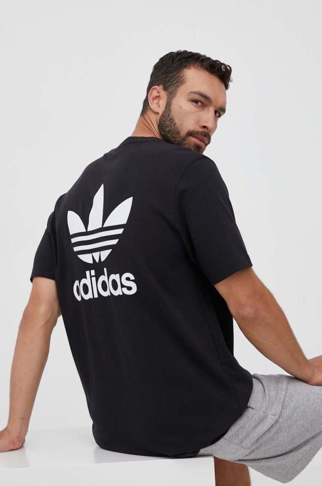 Бавовняна футболка adidas Originals колір чорний з принтом (3360872)