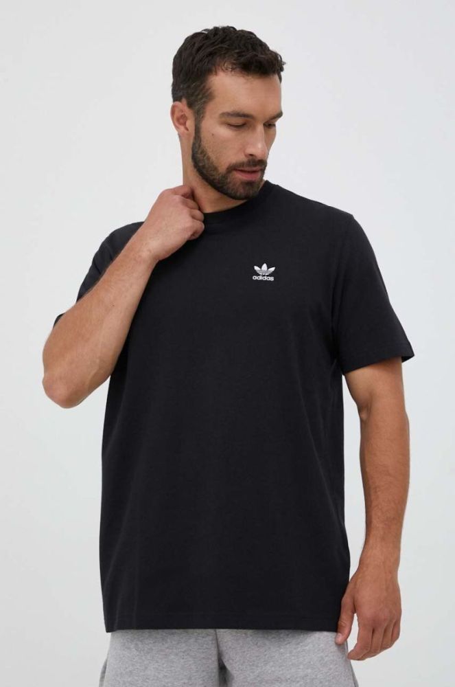 Бавовняна футболка adidas Originals колір чорний з принтом (3360872) фото 3