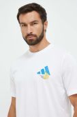 Тренувальна футболка adidas Performance колір білий з принтом (3534875)