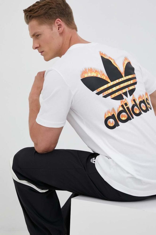 Бавовняна футболка adidas Originals колір білий з принтом (3354660)