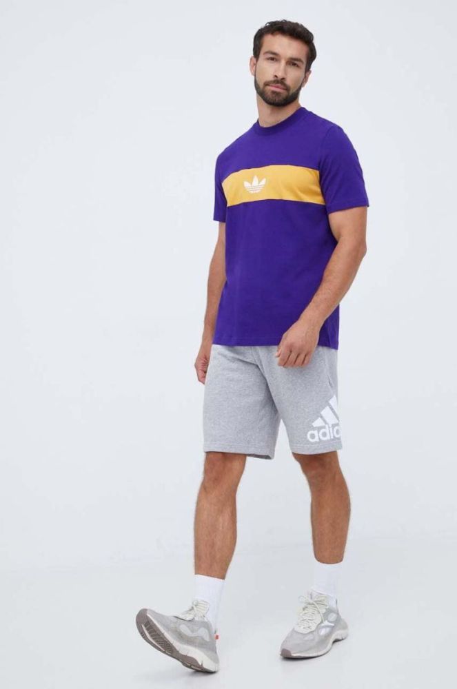 Бавовняна футболка adidas Originals колір фіолетовий візерунок (3524862) фото 2
