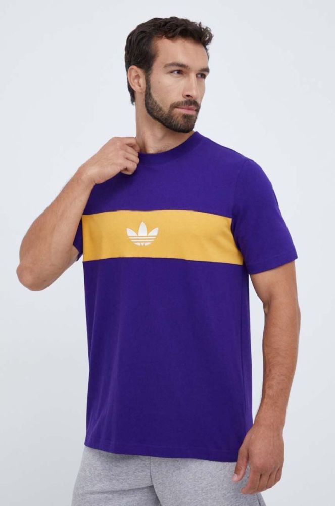 Бавовняна футболка adidas Originals колір фіолетовий візерунок (3524862) фото 4