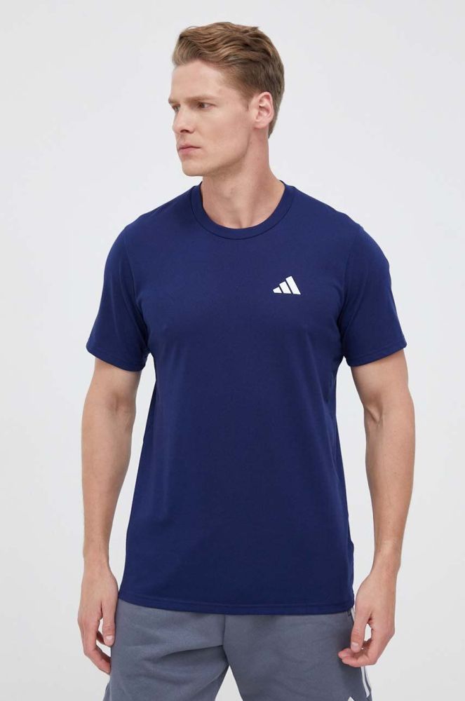 Тренувальна футболка adidas Performance Train Essentials Feelready колір синій однотонна