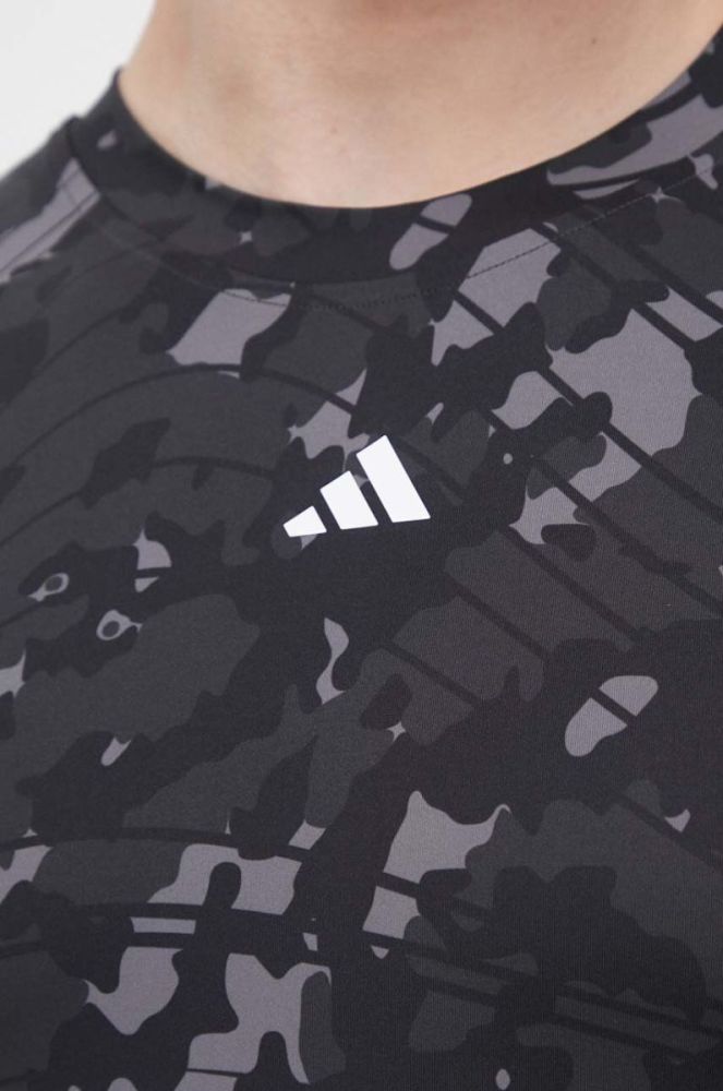 Тренувальна футболка adidas Performance Techfit колір чорний візерунок фото 6