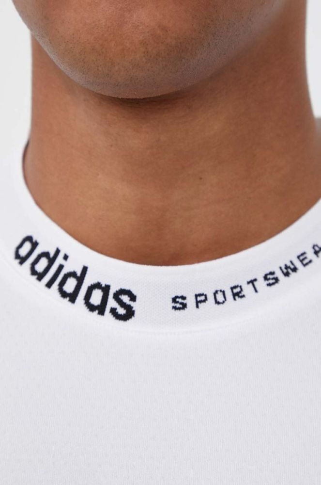 Футболка adidas чоловічий колір білий з аплікацією фото 6