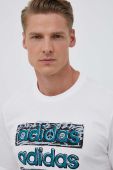 Бавовняна футболка adidas колір білий з принтом (3354666)