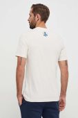 Бавовняна футболка adidas чоловічий колір бежевий з принтом