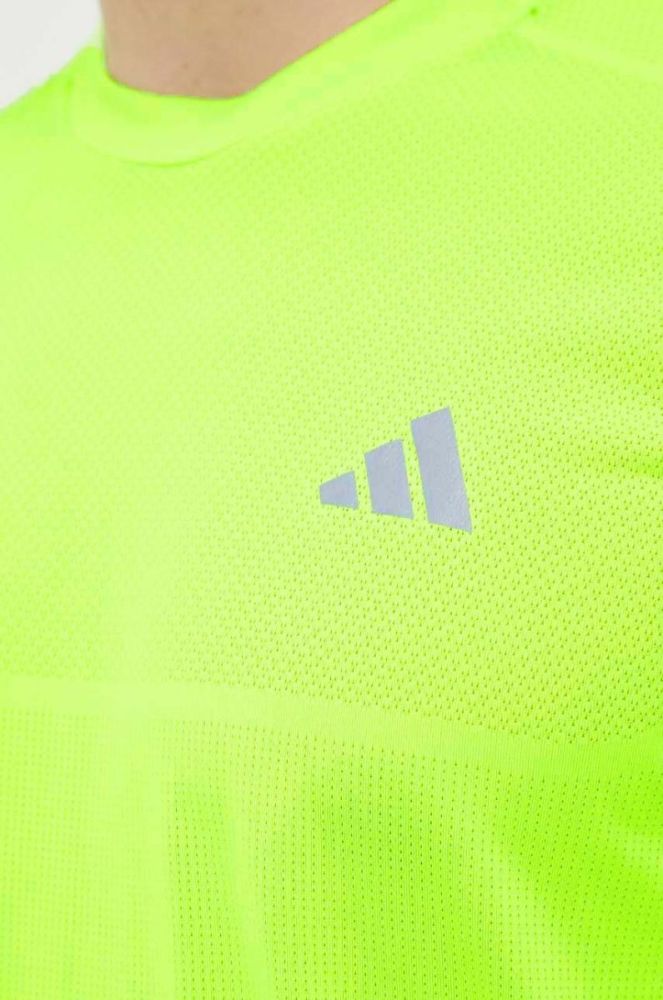 Бігова футболка adidas Performance Ultimate колір зелений однотонна фото 5