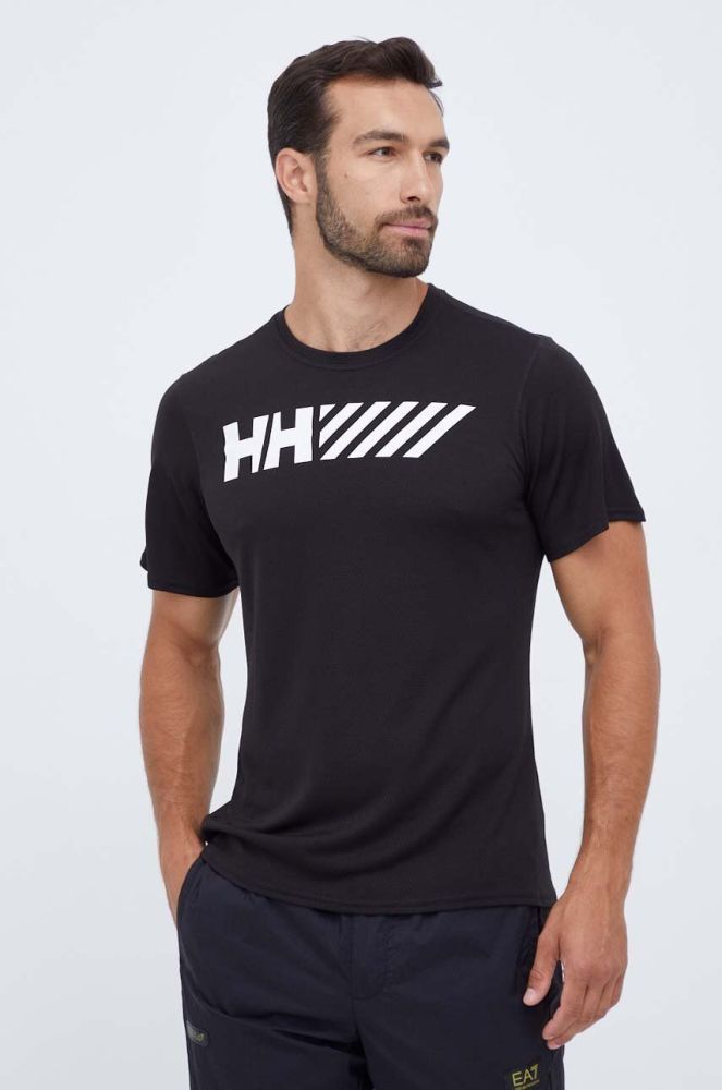 Спортивна футболка Helly Hansen Lifa Tech колір чорний з принтом