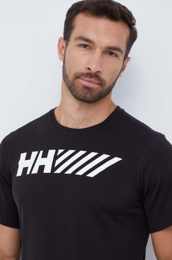 Спортивна футболка Helly Hansen Lifa Tech колір чорний з принтом фото 4