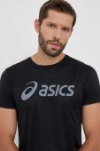 Бігова футболка Asics колір чорний з принтом