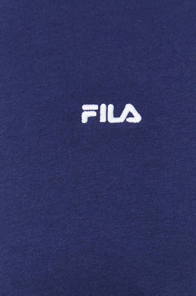 Бавовняна футболка Fila колір синій однотонний фото 5