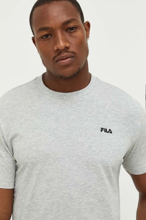 Бавовняна футболка Fila колір сірий однотонний