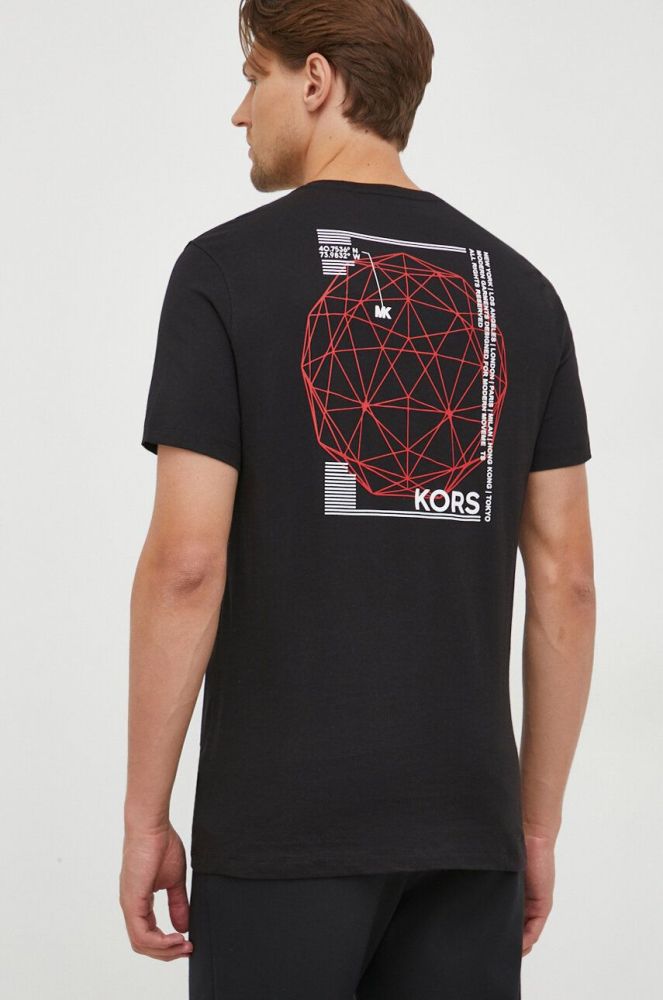 Бавовняна футболка Michael Kors колір чорний з принтом (3578653)