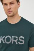Бавовняна футболка Michael Kors колір зелений з принтом (3583370)