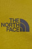 Бавовняна футболка The North Face колір зелений з принтом