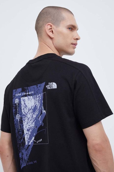 Бавовняна футболка The North Face колір чорний з принтом (3493959)