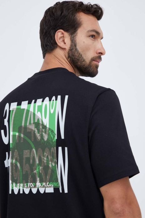 Бавовняна футболка The North Face колір чорний з принтом (3524879)