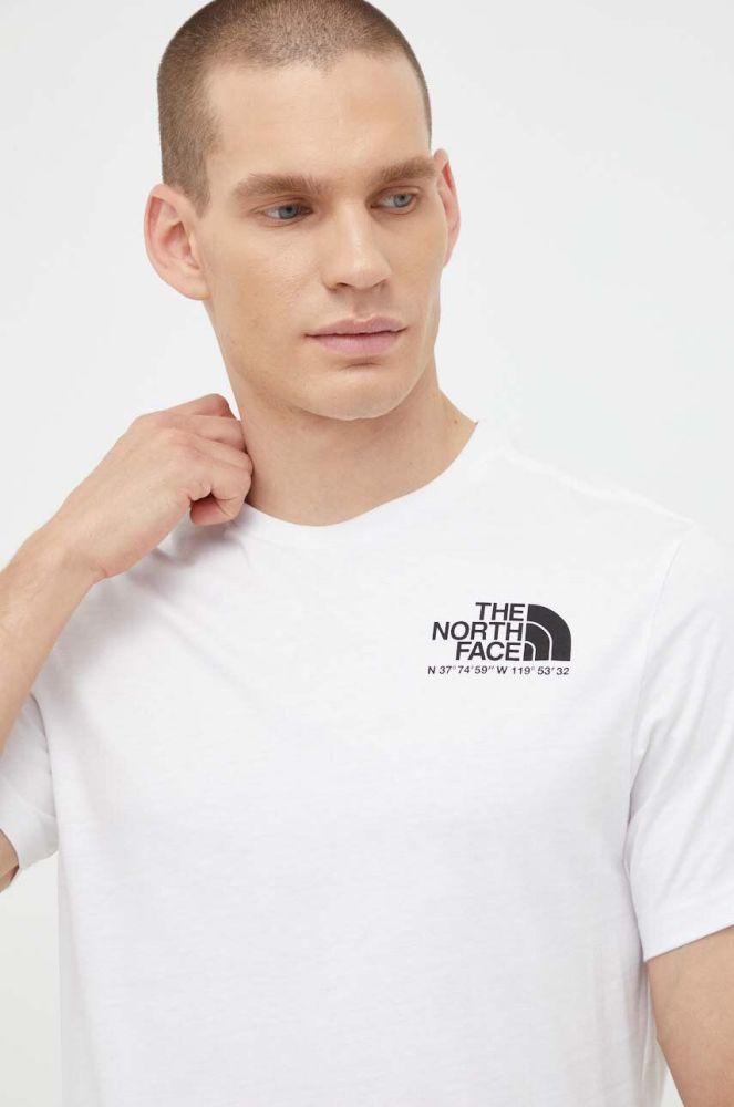 Бавовняна футболка The North Face колір білий з принтом (3520694)