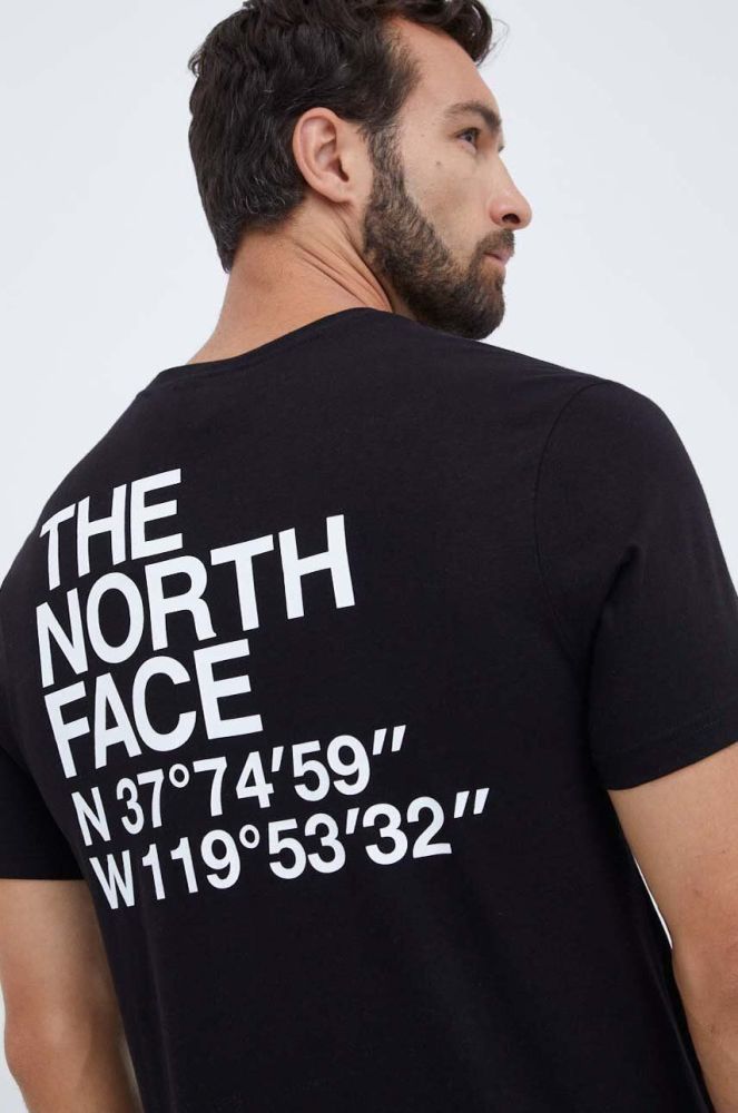 Бавовняна футболка The North Face колір чорний з принтом (3524887)