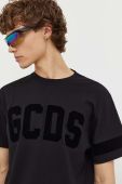 Бавовняна футболка GCDS колір чорний з аплікацією (3513121)