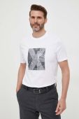 Бавовняна футболка Armani Exchange колір білий з принтом (3352231)