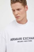 Бавовняна футболка Armani Exchange колір білий з принтом (3352250)