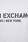 Бавовняна футболка Armani Exchange колір білий з принтом (3352250)