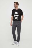 Бавовняна футболка Armani Exchange колір чорний з принтом (3352262)