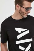 Бавовняна футболка Armani Exchange колір чорний з принтом (3352262)
