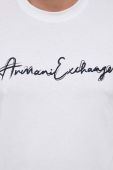Бавовняна футболка Armani Exchange колір білий з аплікацією (3349262)