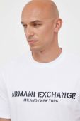 Бавовняна футболка Armani Exchange колір білий з аплікацією (3349267)